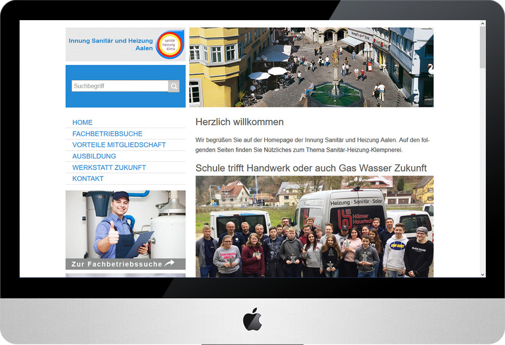 Innung Sanitär und Heizung Aalen, Typo3
