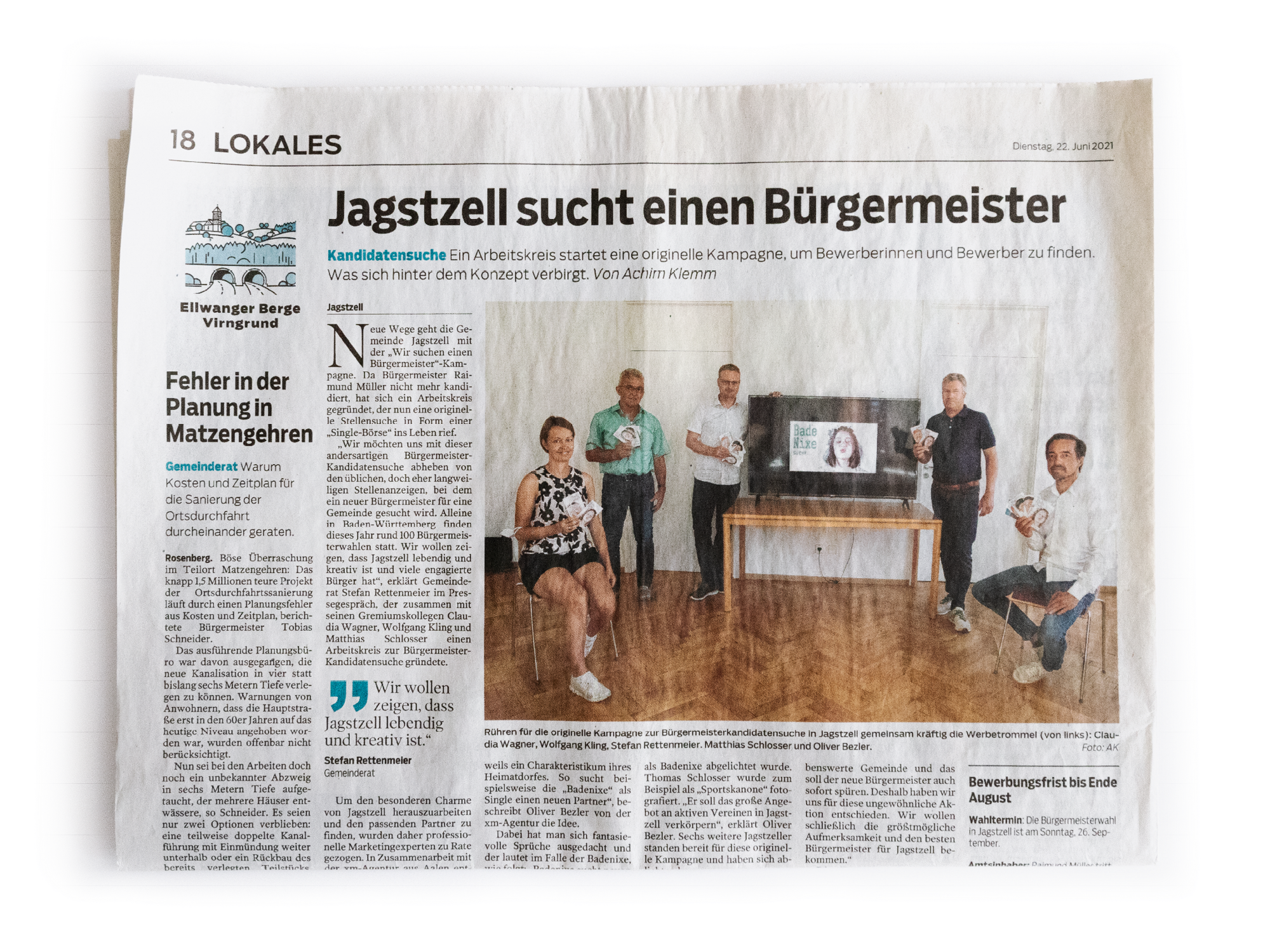 xm - Jagstzell sucht - Pressearbeit - Artikel - 2022 - 01